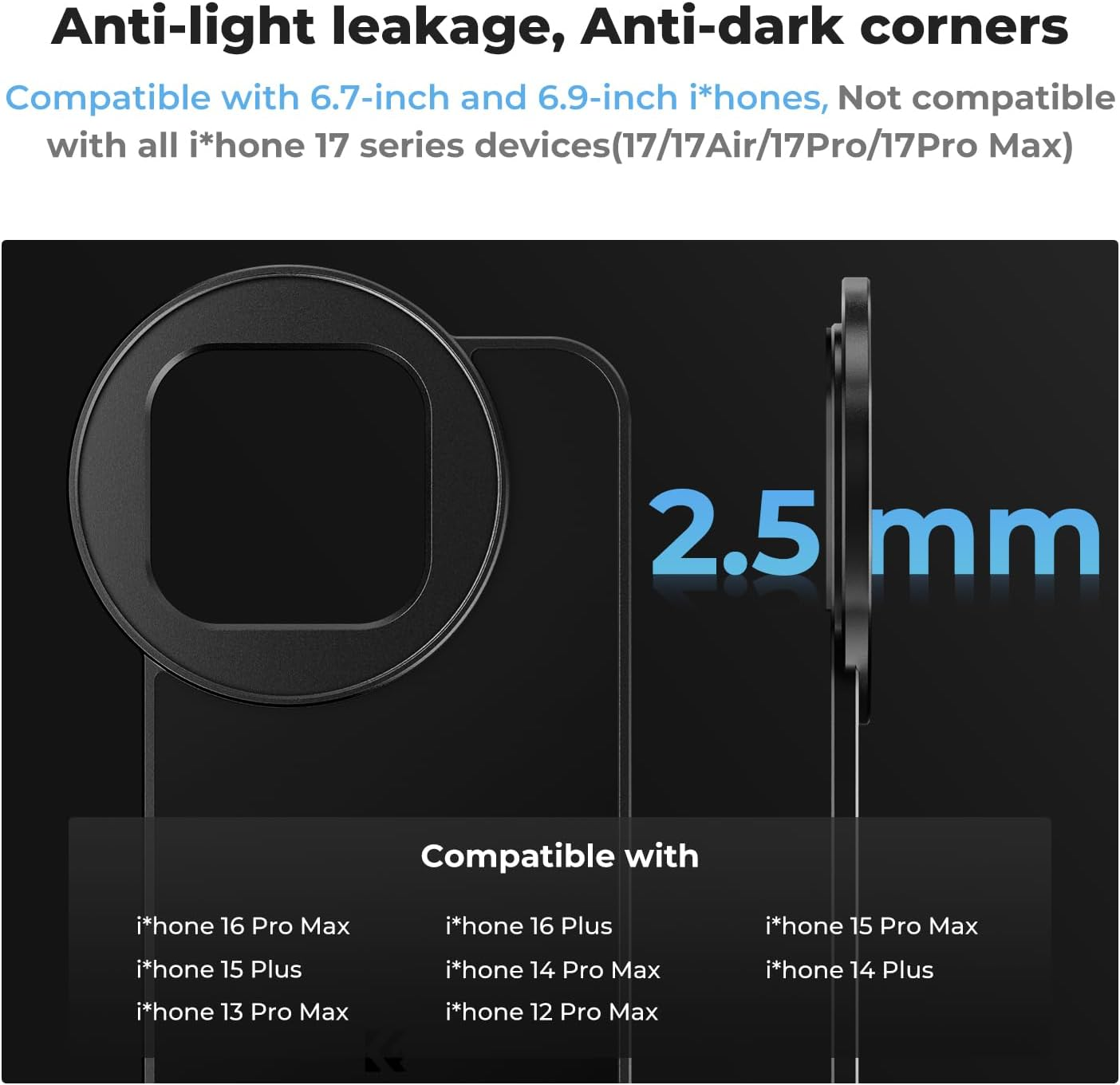 K&F Concept 67Mm ND2-32 Lens Filter with 6.7" Magnetic Case Kit, Variable Neutral Density Filter for Iphone 16 Pro Max/15/14/13/12 Pro Max/16 Plus/15 Plus/14 Plus image number 2