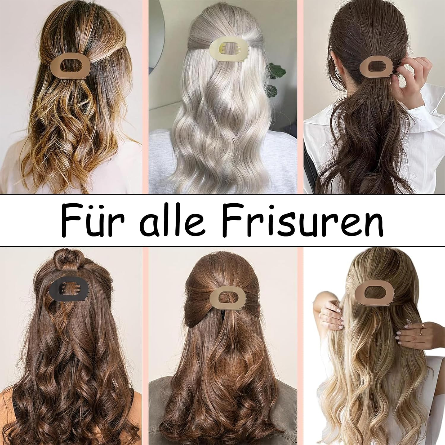 Pack of 6 Flat Hair Clips, Hair Clip, Claw Clip, Strong Hold Side Hair Clips with Flat Hair Clips and Duck Clips, Ideal for Any Occasion, Office, School, Home, Holiday, Trips image number 5