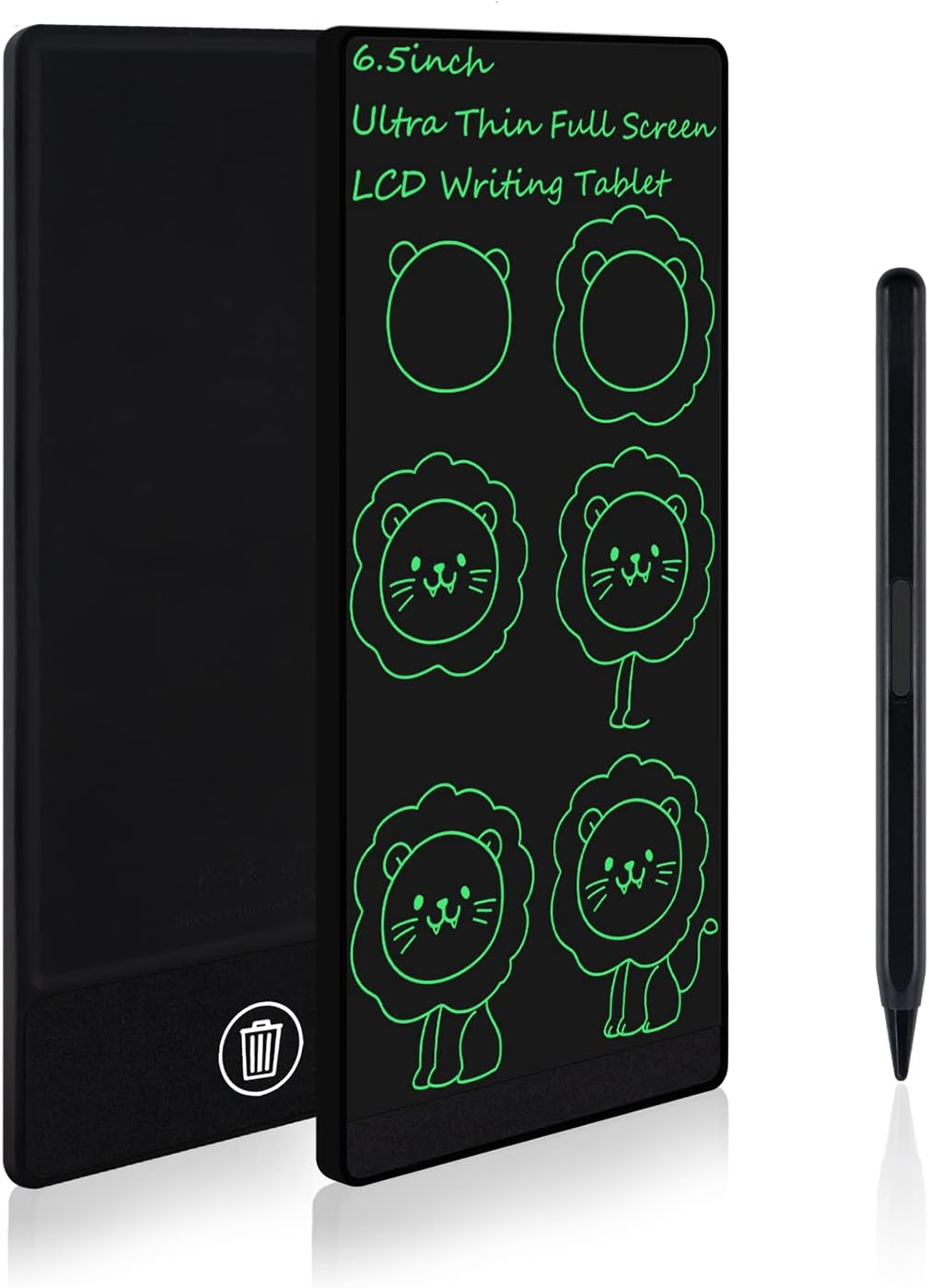 Amoretti Sonnet Mini LCD Writing Tablet, 6.5In Erasable Reusable Electronic Drawing Pads, Electronic Scratchpad for Kids and Adults. Black