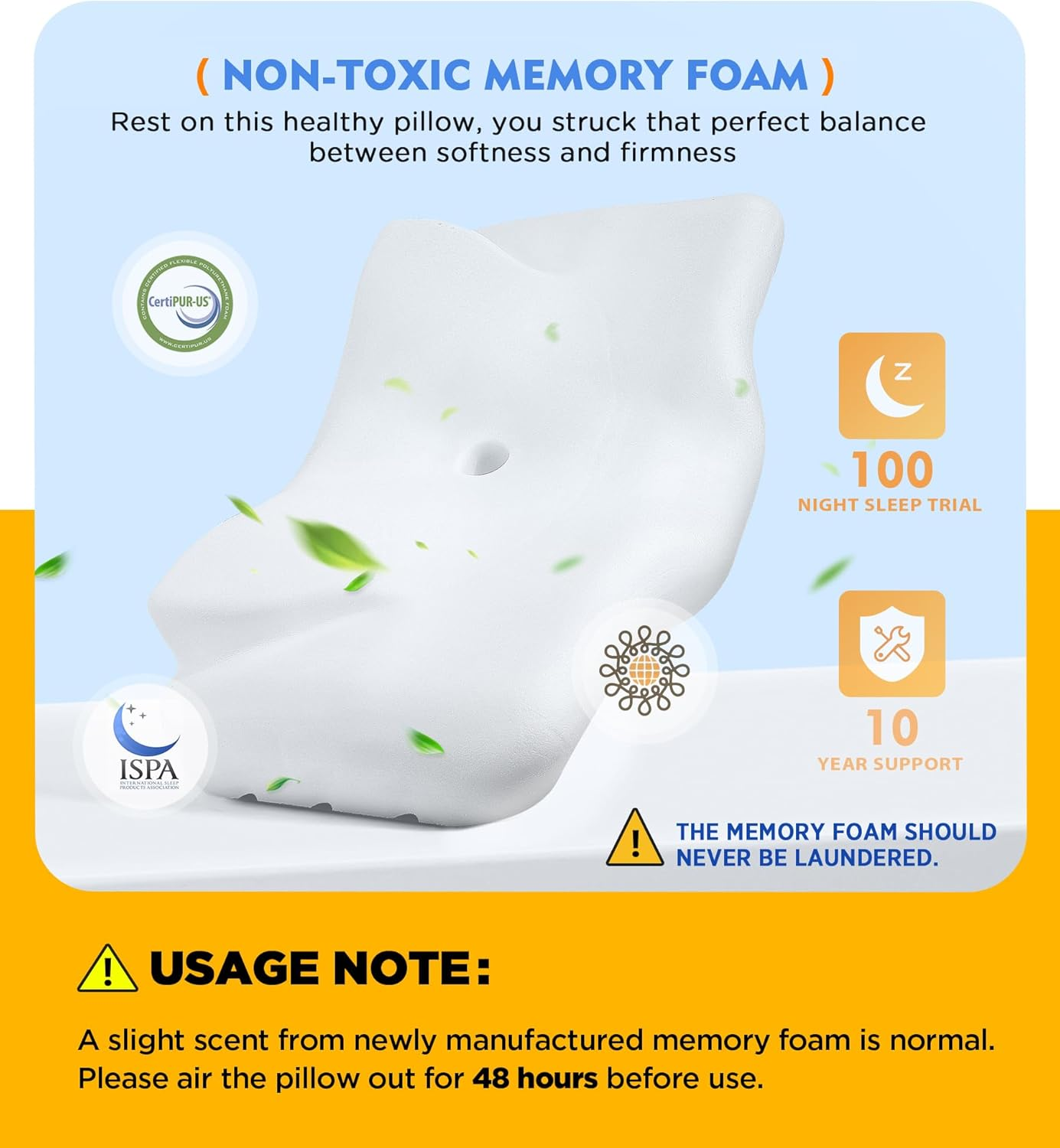 Osteo Cervical Pillow for Neck Pain Relief, Hollow Design Odorless Memory Foam Pillows with Cooling Case, Adjustable Orthopedic Bed Pillow for Sleeping, Support for Side Back Sleepers image number 3