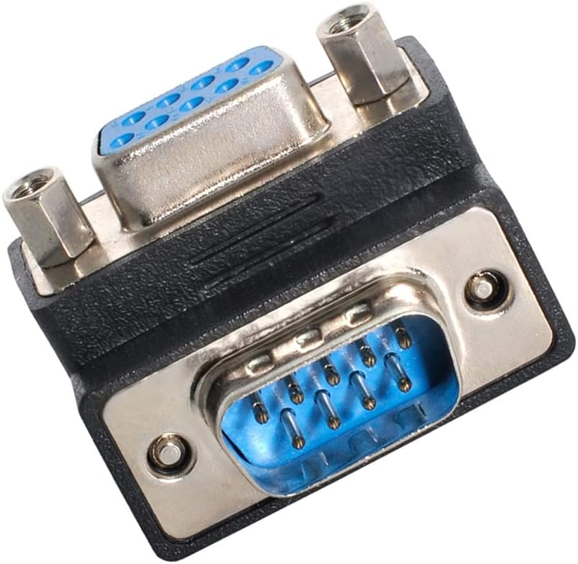 Xiwai DB9P 90 Degree up Angled Gender Changer D-Sub 9Pin RS232 Male to Female Connector Serial Port Extension Adapter image number 6