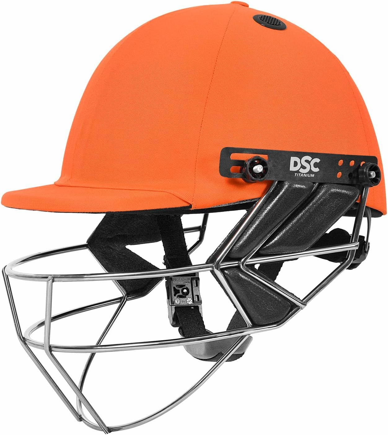 DSC FORT 44 Cricket Helmet | Orange | Size: Extra Large | for Men & Boys | Steel Grill | Adjustable Back Support Strap | Removable and Washable Sweatband | Lightweight image number 6