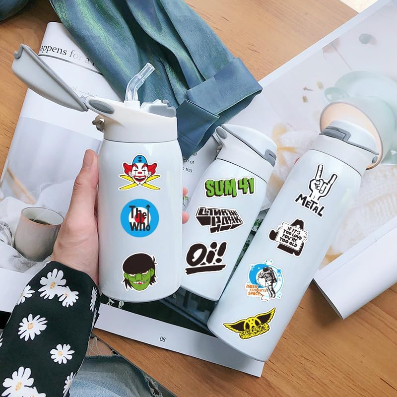 100PCS Rock and Roll Stickers, Punk & Retro Music Vinyl Decals for Laptop, Guitar, Skateboard, Motorcycle, Car & Luggage, Trendy Rock and Roll Aesthetic Stickers for Music Lovers & DIY Decoration image number 4