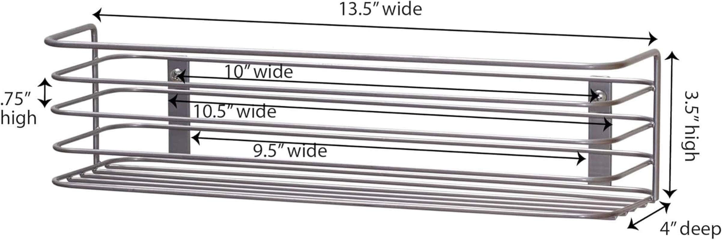 Household Essentials 1226-1 Kitchen and Bath under Sink Storage Basket Organizer - 13.3" Wide - Mounts to Cabinet Doors and Walls - Metal image number 5