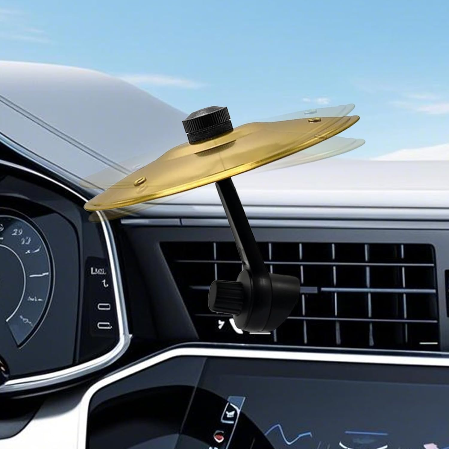 2Pcs Car Air Vent Cymbals, Mini Drum Cymbals for All Vehicles &ndash; Stylish Gold Decoration, Easy to Install, Durable Fun Sound for Drivers & Car Lovers