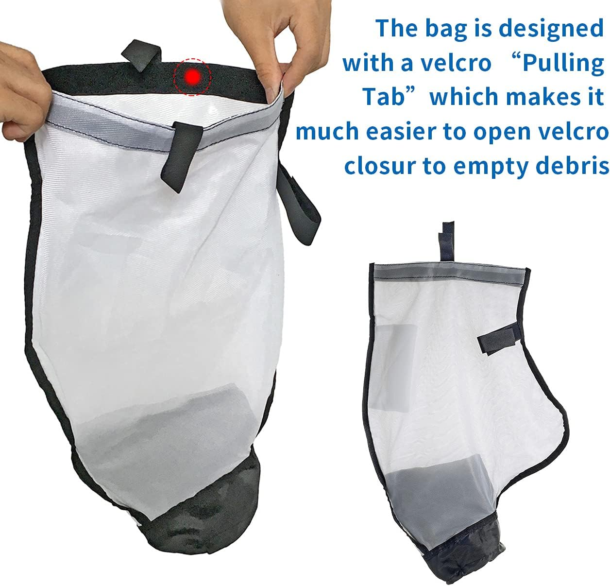 360240 Racer Pool Cleaner Debris Bag Replacement/With Hook & Loop Fastener - for Pentair Racer 360228 LS 360330 Kreepy Krauly Automatic Pool Vacuum Cleaner Parts (1 Pack) image number 5