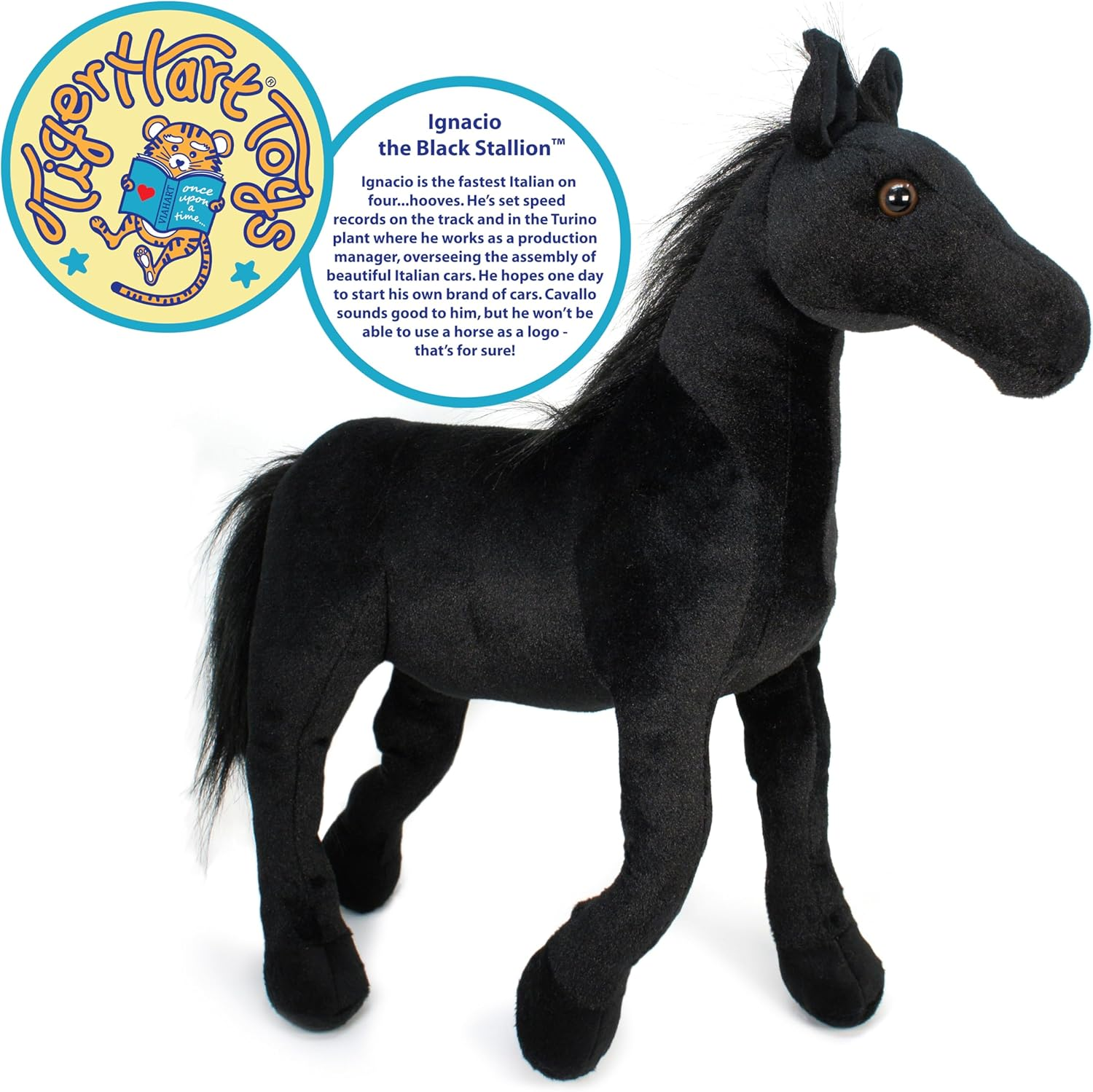 Ignacio the Black Stallion - 18 Inch Stuffed Animal Plush - by Tigerhart Toys