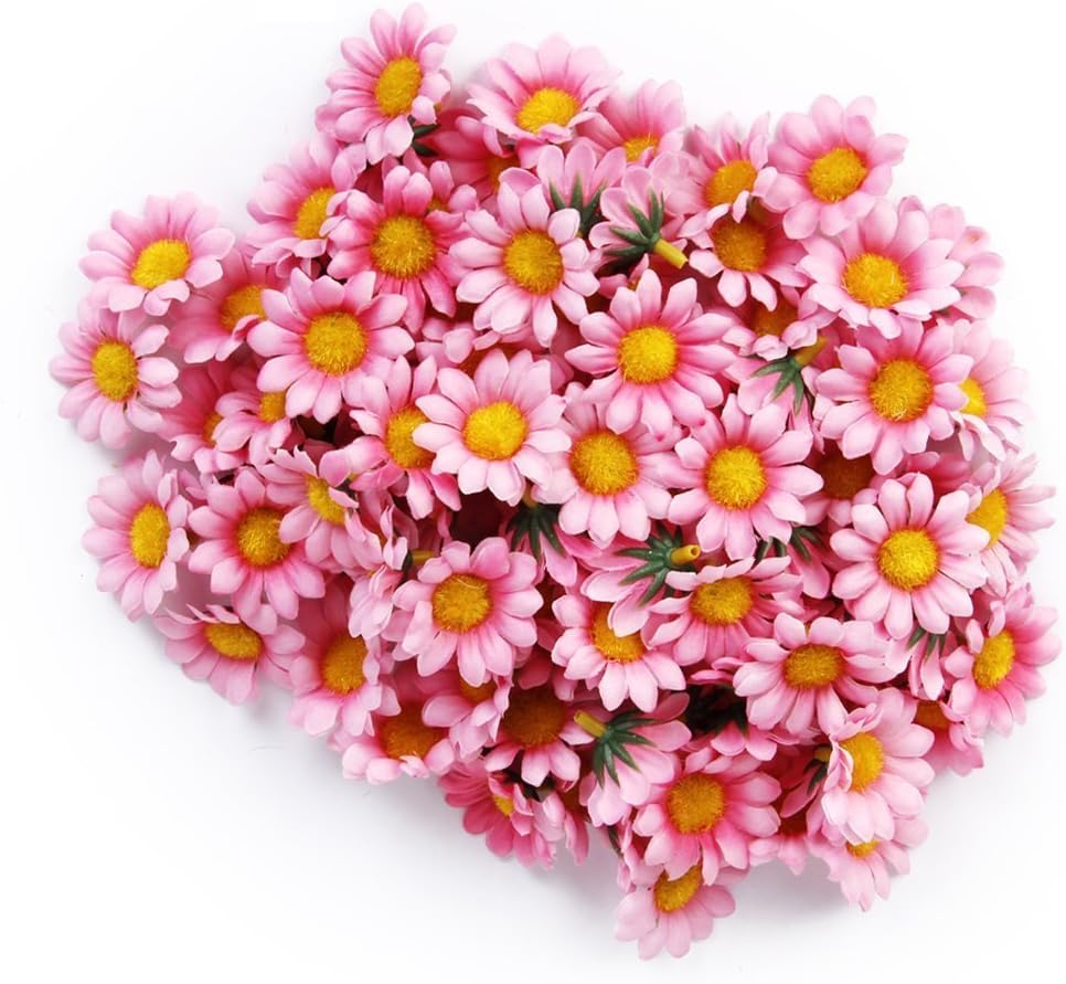 100Pcs Artificial Flowers Wholesale Fake Flowers Heads Gerbera Daisy Silk Flower Heads Sunflowers Sun Flower Heads for Wedding Party Flowers Decorations Home Decor Pink image number 1