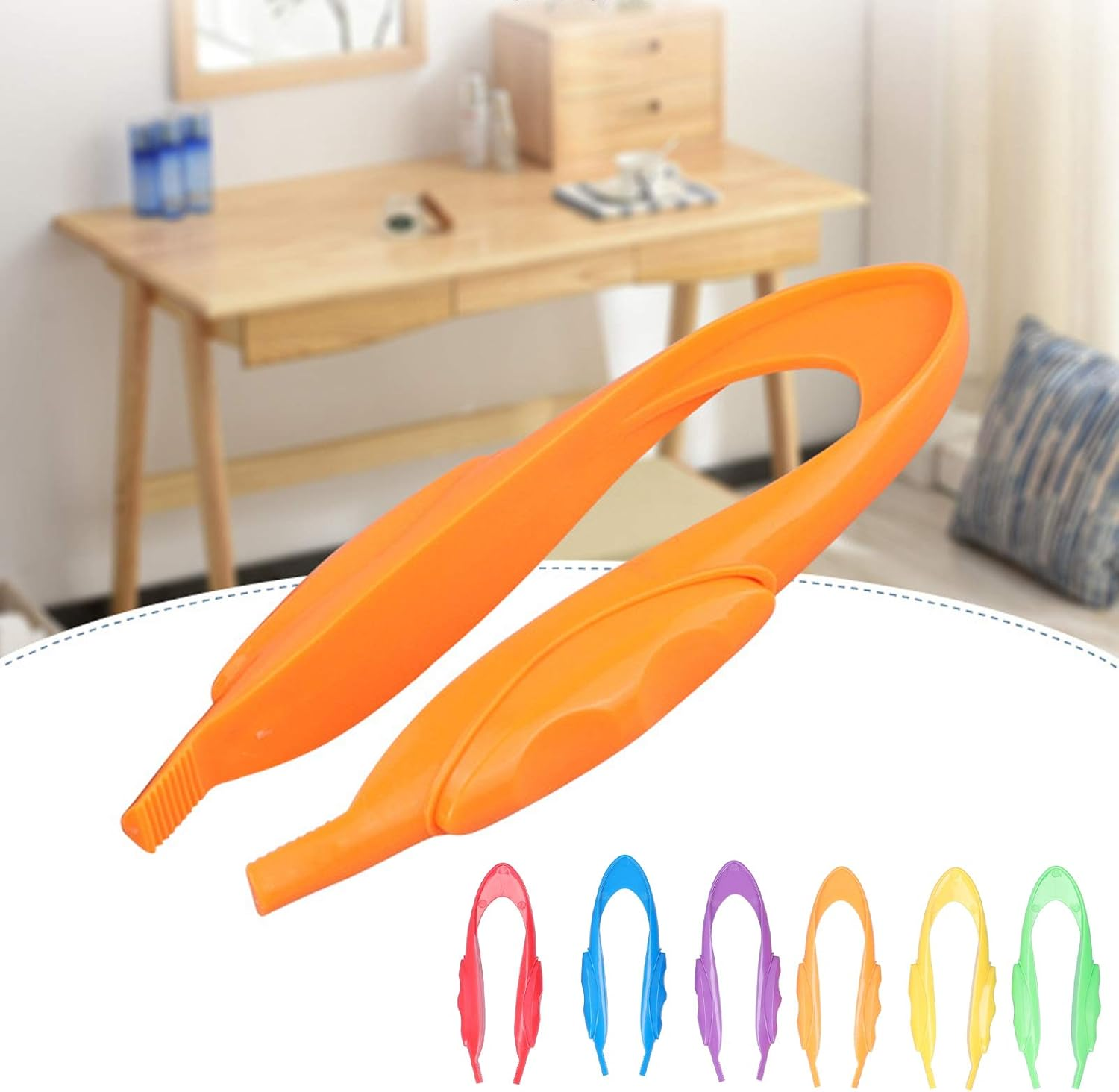 Joyzan Kids Tweezers, Plastic, Ergonomic, Colorful, 6 Pcs, Outdoor Exploration, Fine Motor Skill Development image number 4