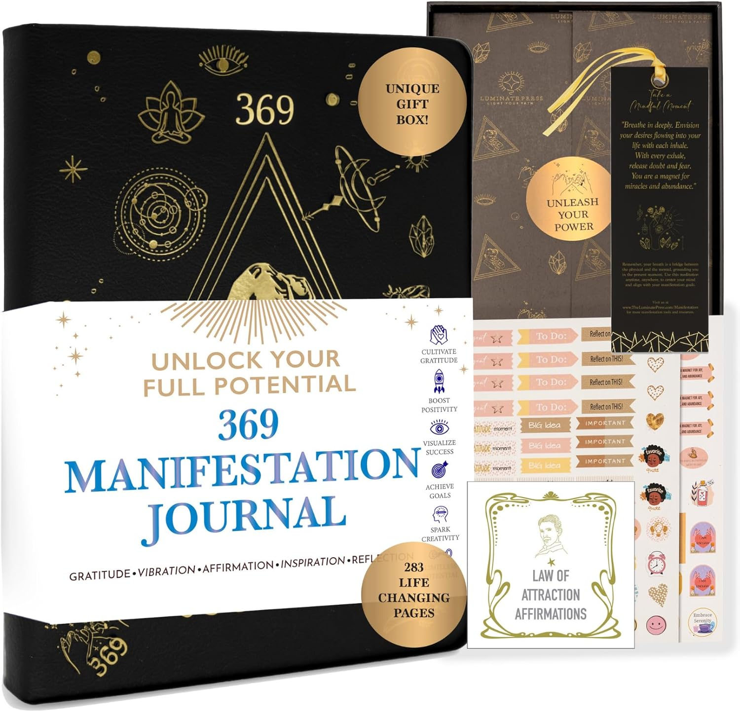 Project 369 the Key to the Universe: a Comprehensive Law of Attraction Planner to Unlock Your Limitless Potential - Law of Attraction Journal Presented in Luxurious Gift-Ready Packaging