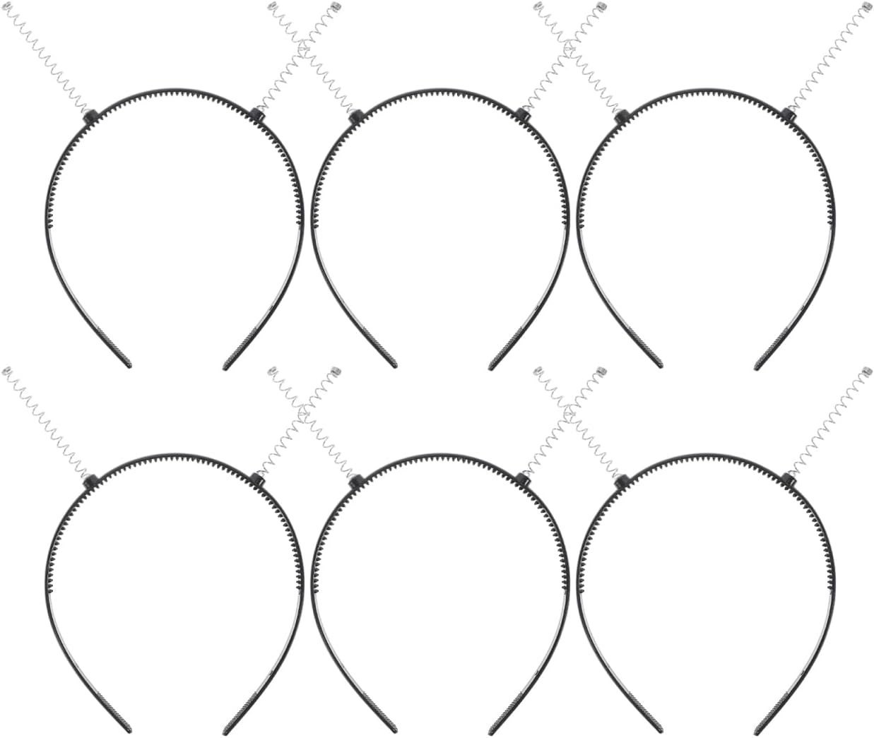 Baluue 6Pcs Black Plastic Headbands with Teeth, Diy Hair Accessories for Women, Spring Hairbands for Secure and Comfortable Fit, Ideal for Home Decor and Craft Projects image number 5