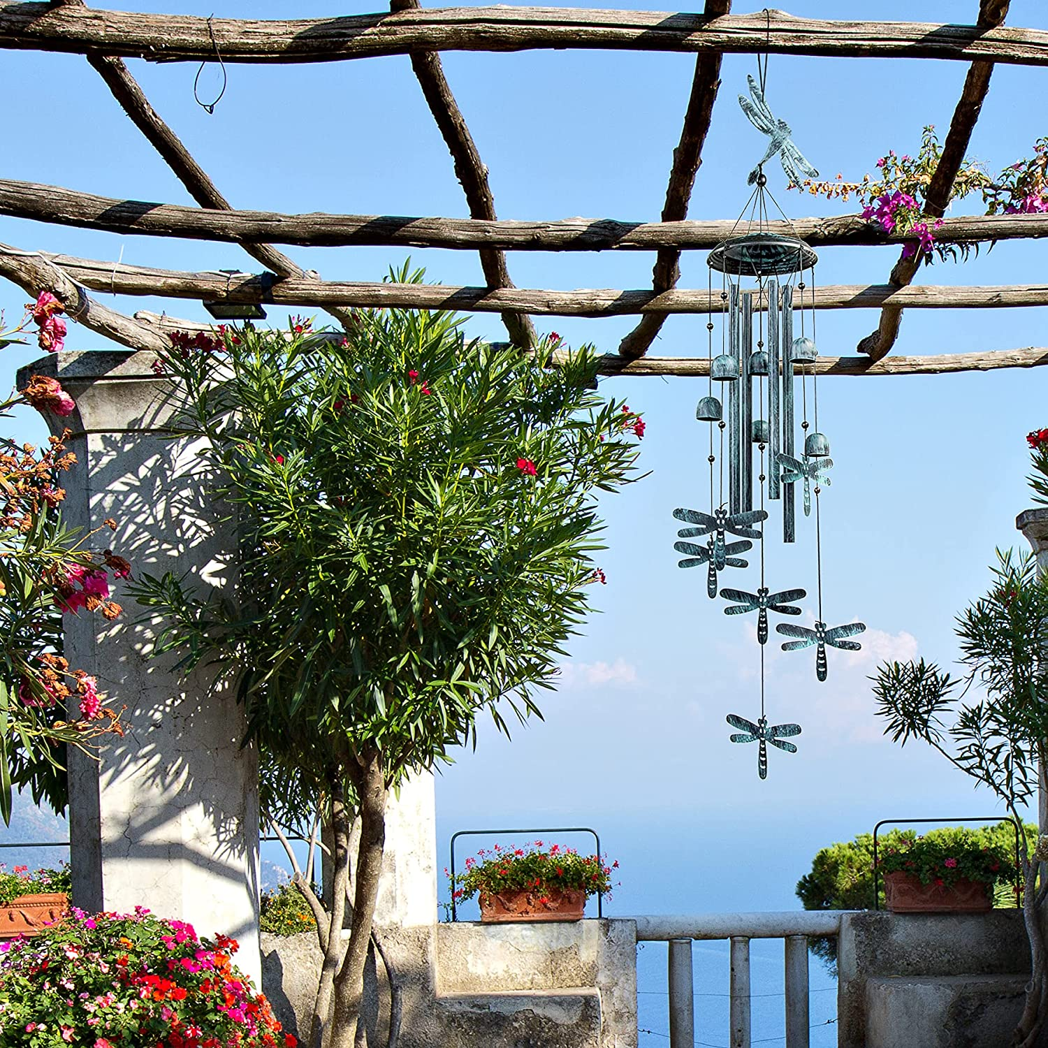 Monsiter QE Outdoors Wind Chimes with 4 Aluminum Tubes - Dragonfly S Hook, Wind Bells Hanging Decorate for Patio, Garden, Backyard or Porch image number 3