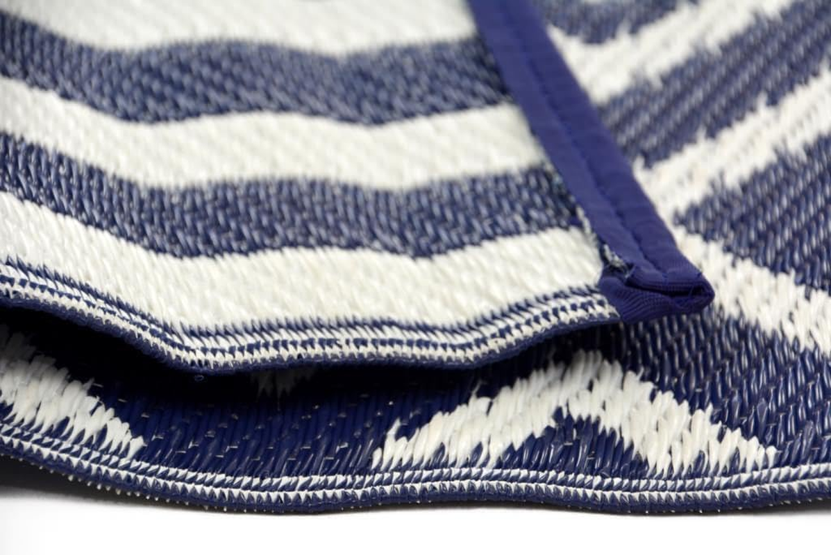 Rug Club A002 Reversible Outdoor Chatai Rug, 150 Cm X 240 Cm Size, Navy/White image number 6