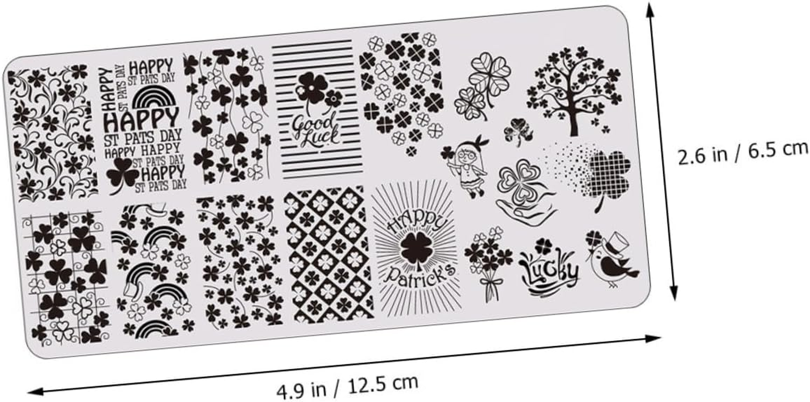 FOYTOKI Alloy Material Reusable Nail Art Stencils St Patrick'S Day Nail Stamping Plates