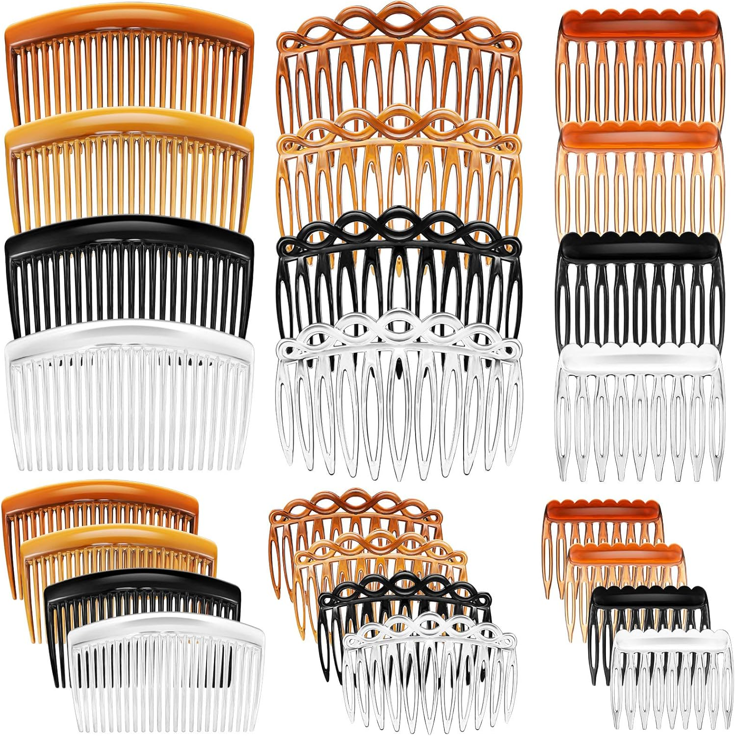 (9 Teeth Side, 11 Teeth Side, 23 Teeth Side) - 24 Pieces French Hair Side Combs Set Plastic Twist Comb Hair Clip Combs Accessories for Girls Women (9 Teeth Side, 11 Teeth Side, 23 Teeth Side) image number 1