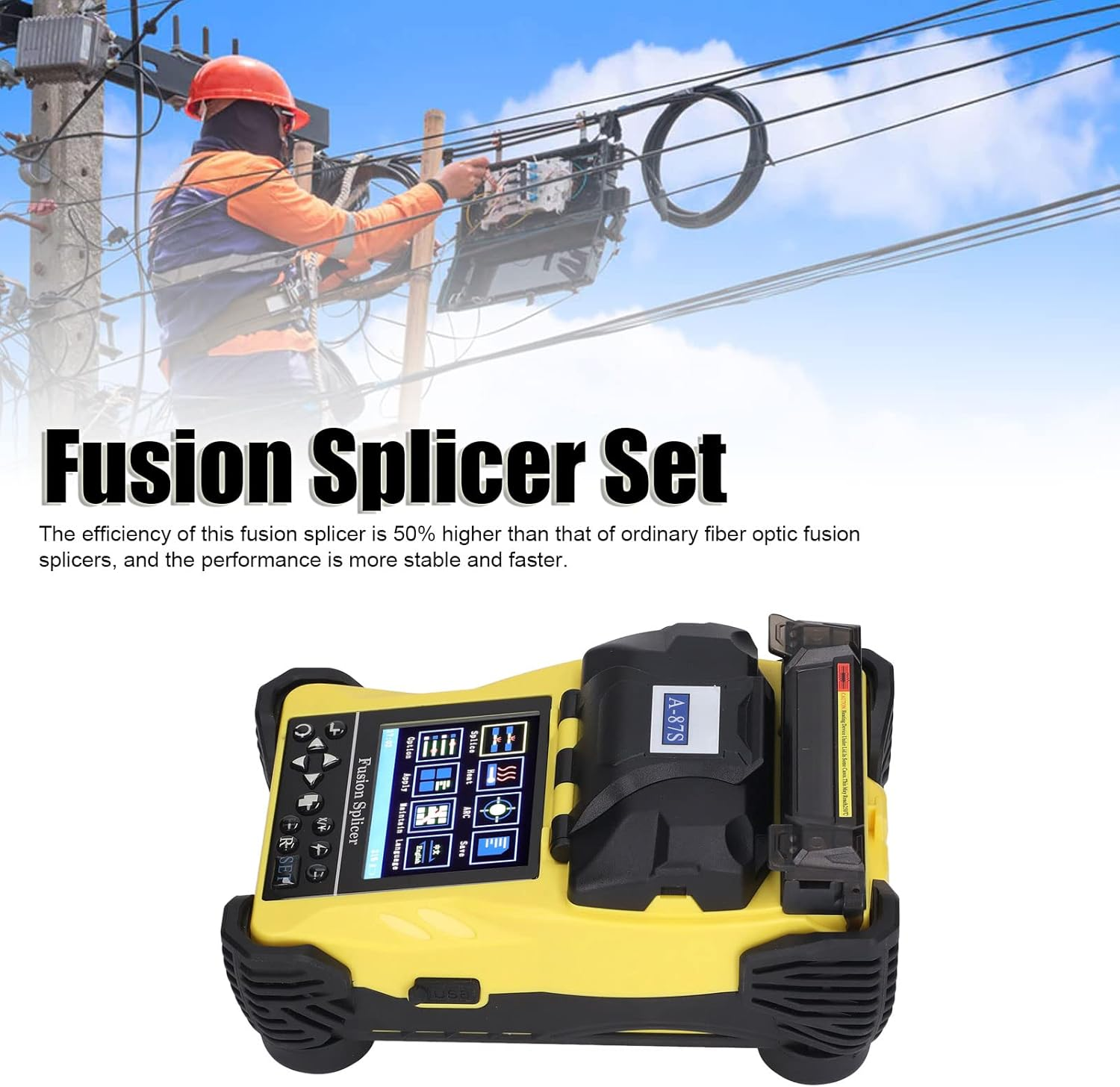 Fusion Splicer Set Automatic High-Precision Cutter 3 in 1 Mini Optical Fiber Fusion Splicer for Telecommunications, Fiber Holder Optical Welding image number 2