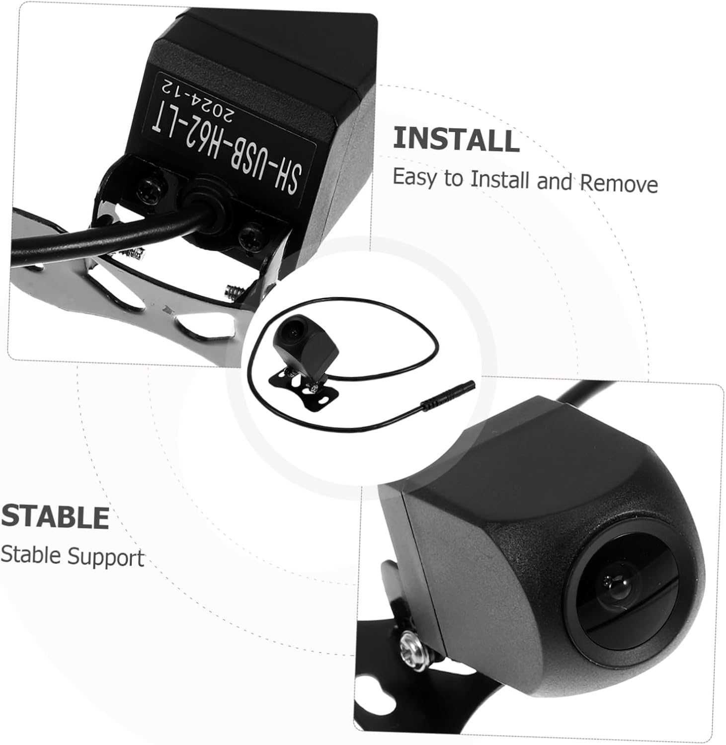 Cabilock 5-Pin Wireless Waterproof Rear View Camera with Night Vision for Universal Vehicle Reversing and Parking Wide Angle Backup Camera System image number 6