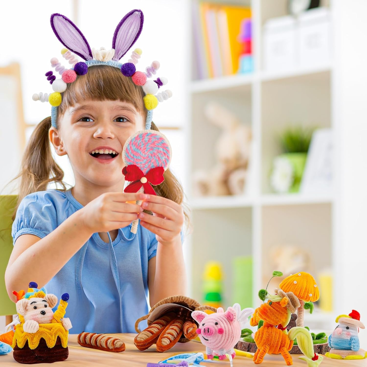 500 Pieces Green Pipe Cleaners, Chenille Stems, Pipe Cleaner Crafts for DIY Art and Craft Projects Creative Gift Party Decorations image number 6