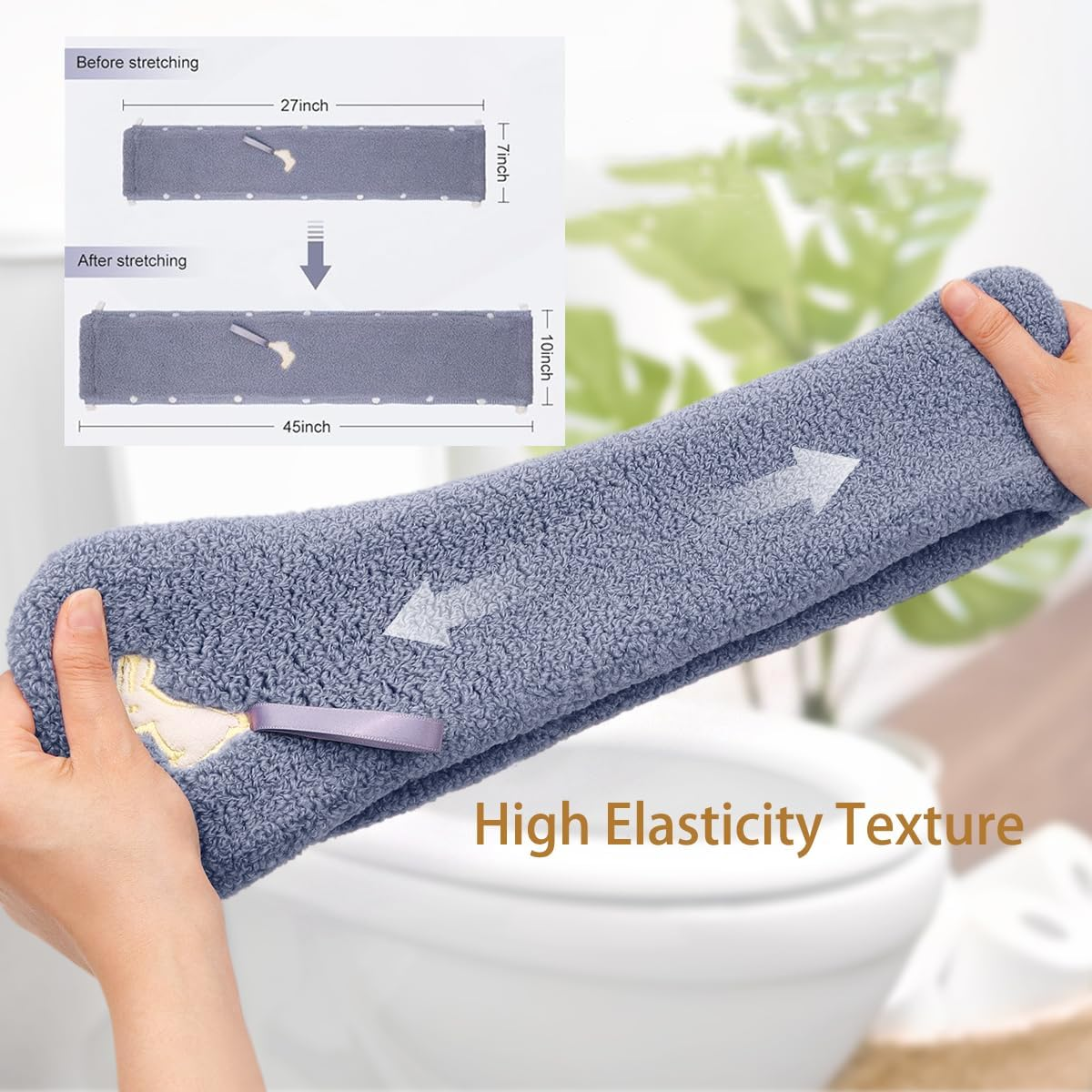 Toilet Seat Covers-3 Pieces Warmer Toilet Seat Cover with Snap-Button Fastening,Stretchable Fits for All Shape Toilet Seats,Easy Installation Washable and Reusable