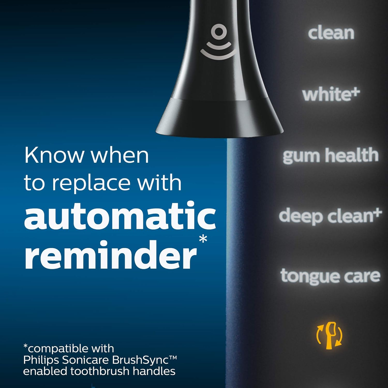 Genuine Philips Sonicare Diamondclean Replacement Toothbrush Heads, HX6062/95, Brushsync Technology, Black 2 Pk