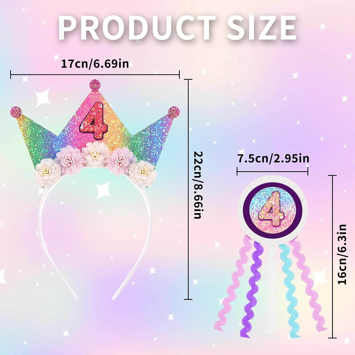 Vovii - Birthday Headband（Ba0216 - Rainbow(5Th) image number 5