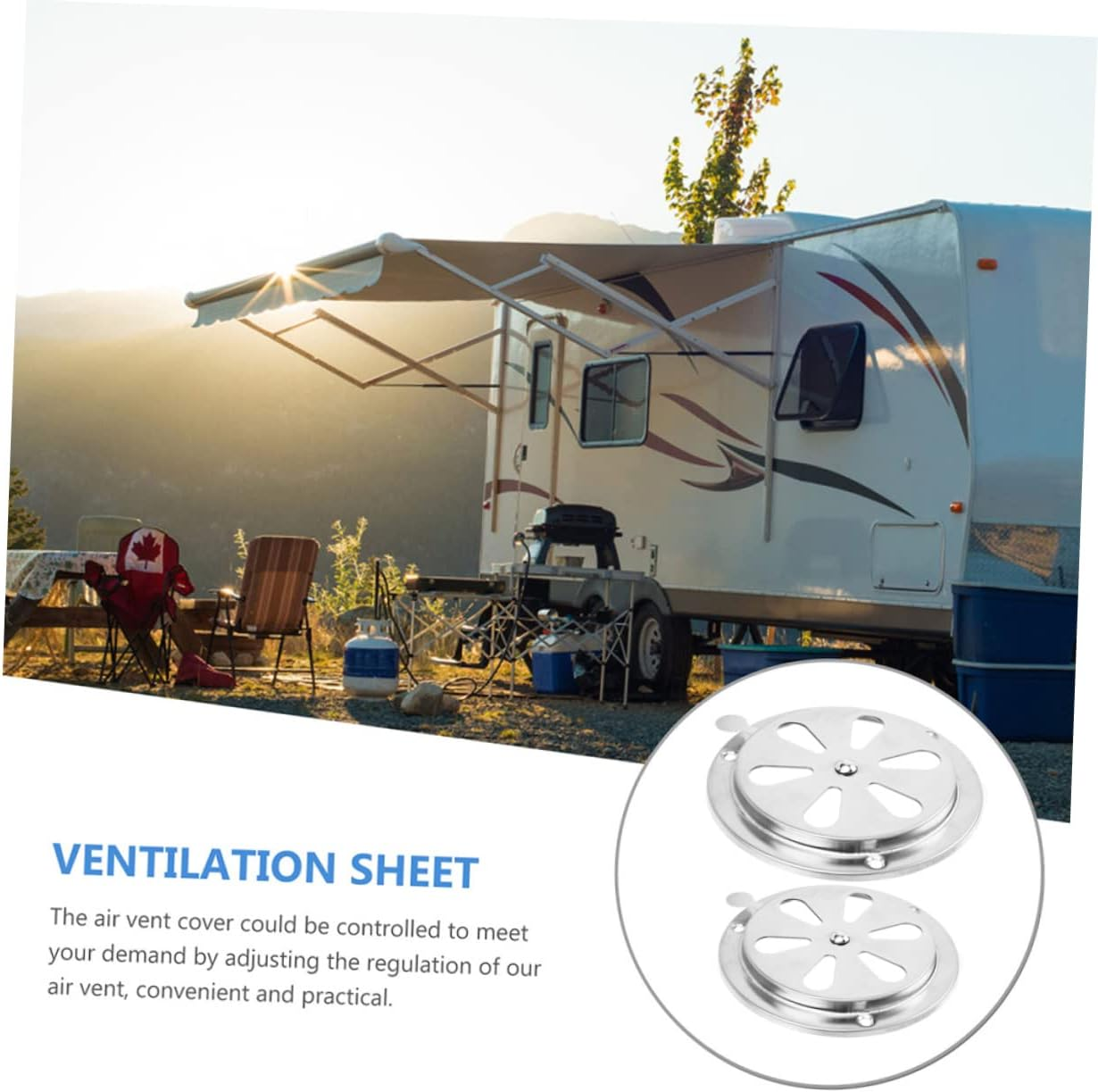 2Pcs Stainless Steel Air Vent Covers Adjustable Rv Marine round Ventilation Grilles Diameter 125Mm 95Mm for Caravan Boat Shed Ventilation image number 4