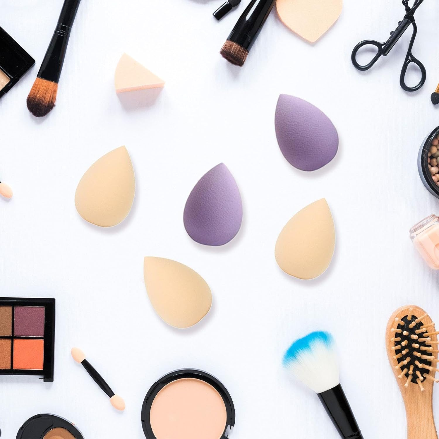 12Pcs Mini Makeup Puffs Soft Sponge Puffs Girls Cosmetics Suitable for Eyeshadow Foundation Loose Powder