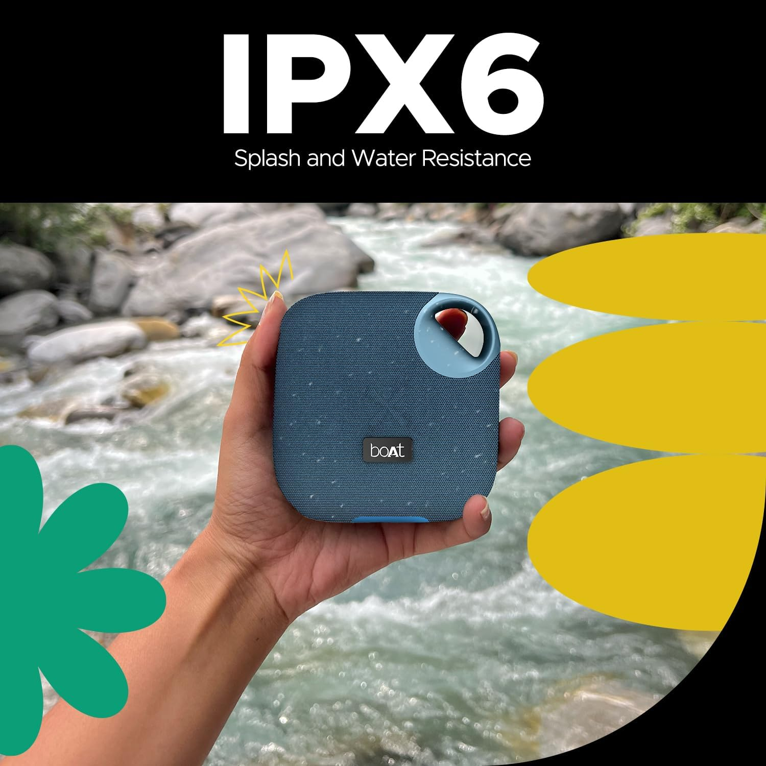 Boat Stone 193 Pro / Stone190 Pro with 5W Signature Sound, up to 12Hrs of Playtime, TWS Feature, Built-In Mic, Bluetooth V5.3, AUX Port, TF Card, IPX6 & Type-C Bluetooth Speaker (Tropical Blue)