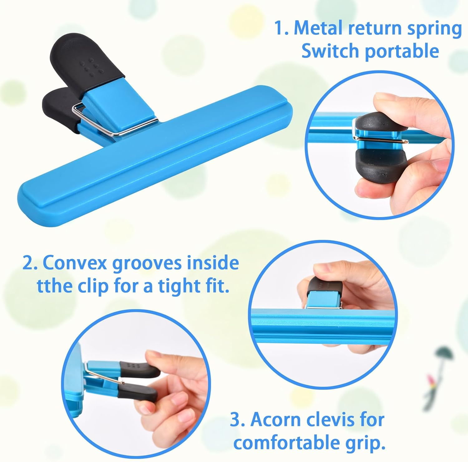 Zhtulck Bag Clips for Food Storage, 2 Sizes - 12 Pcs Food Bag Clips for Food Storage, Reusable Food Clips, Food Clips Bag Sealing Clips for Snacks Coffee Home Kitchen, 4 Color