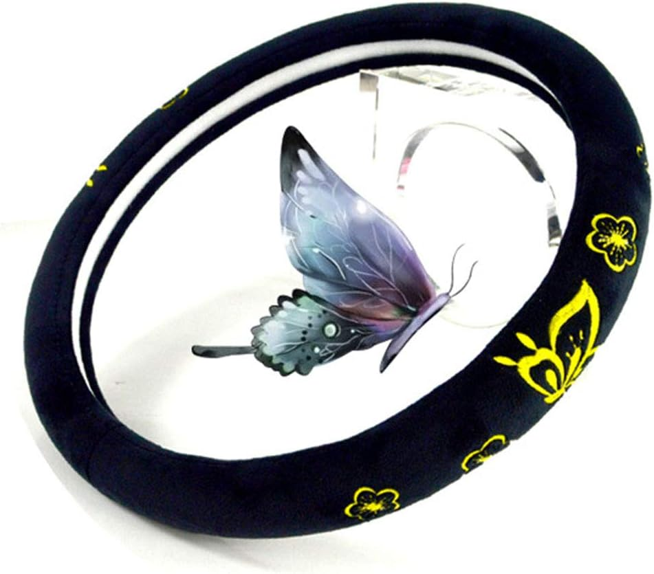 Mayco Bell 2016 Automotive Women Embroidery Cute Car Steering Wheel Cover (Yellow) - Cherry image number 5