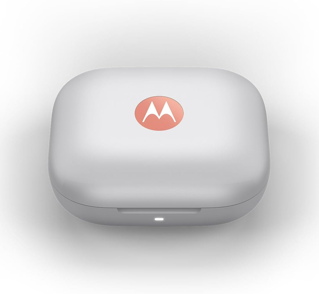 Motorola Moto Buds Peach Pink, Wireless Headphones, Immersive Sound with Dolby Atmos, Advanded Noise Cancellation, up to 42 Hours Battery Life, 3 Microphones and Anti-Wind Noise, Water-Repellent image number 1