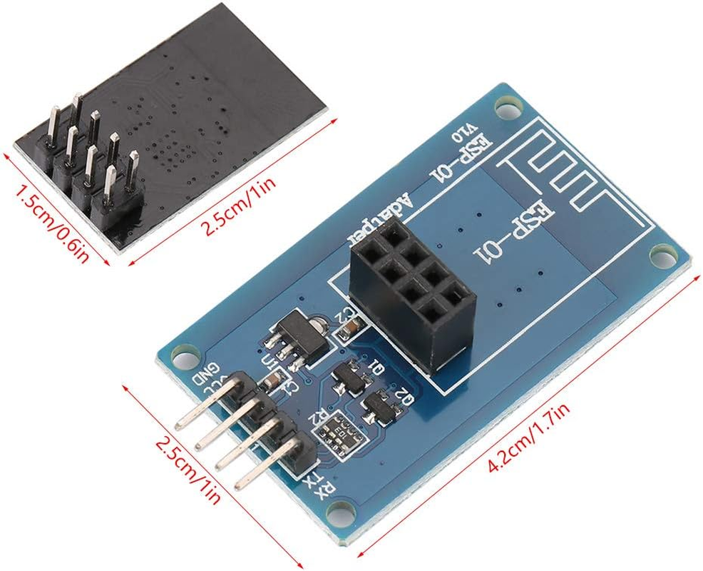 Fasient ESP8266 ESP-01 Wifi Transceiver Module with ESP-01 Adapter for Networking, Smart Home Project image number 5