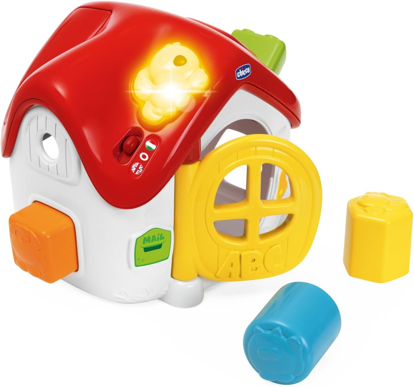 Chicco, Casina ABC Lights & Sounds, Electronic Shapes of Built-Ins, Interactive Bilingual Educational Game, +50 Words, Phrases and Songs in Italian and English, Lights, 4 Shapes, Games For image number 2
