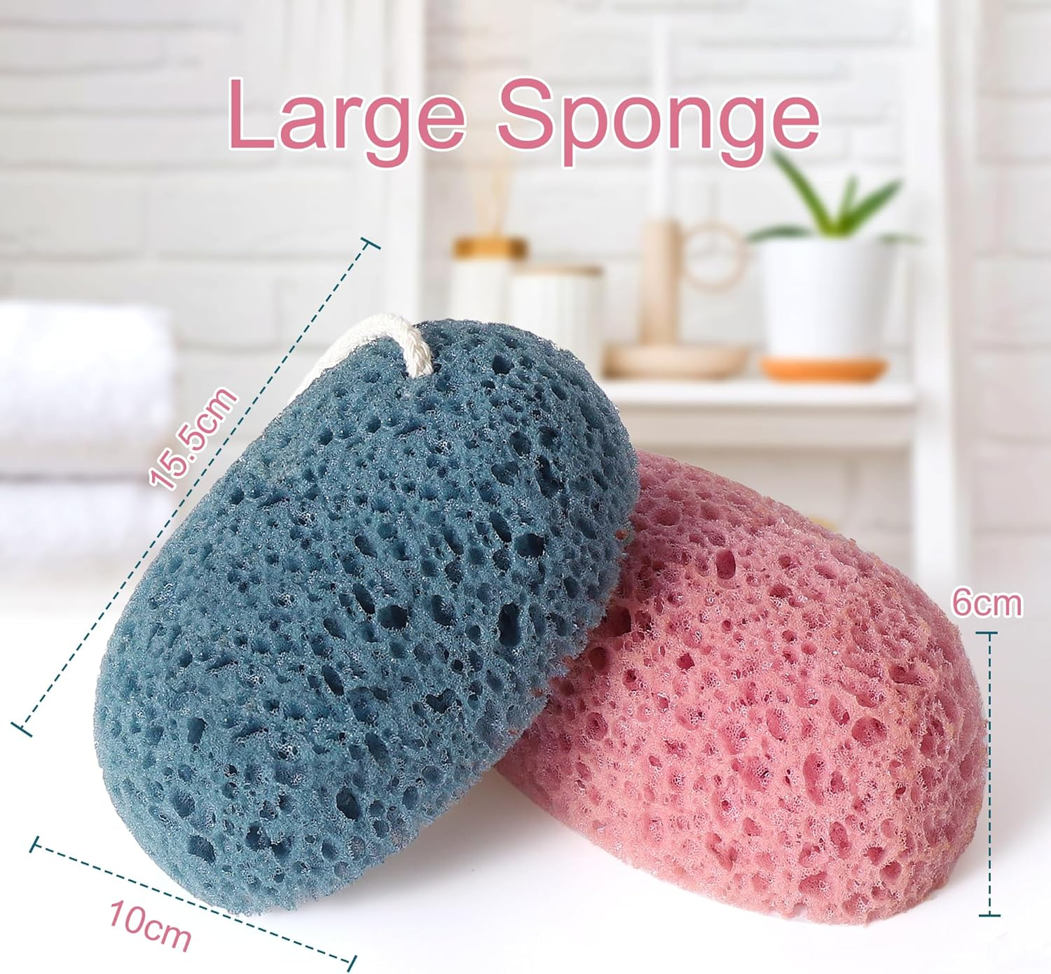 Shower Sponge for Body, 2Pcs Bath Sponges Body Wash, Soft Loofah Puff Foam Sponges Gentle Cleansing & Exfoliating for Women Men All Skin Types image number 1