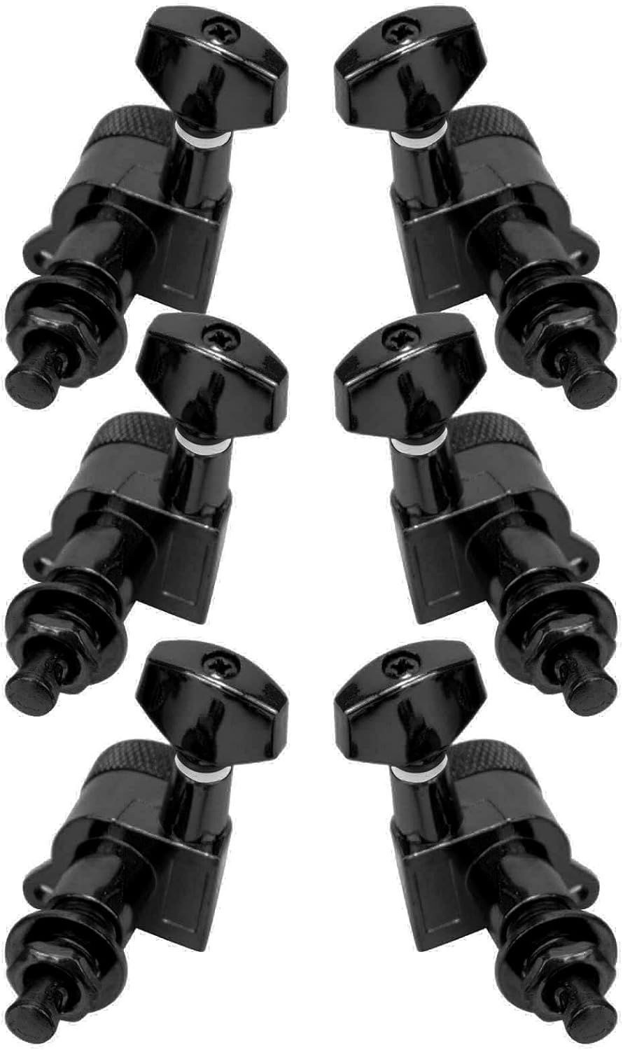 Guitar Locking Tuners, Professional Sealed String Tuning Wrench Practical Vintage for Electric or Acoustic Guitars (Three Left, Three Right, Six Sets) image number 4