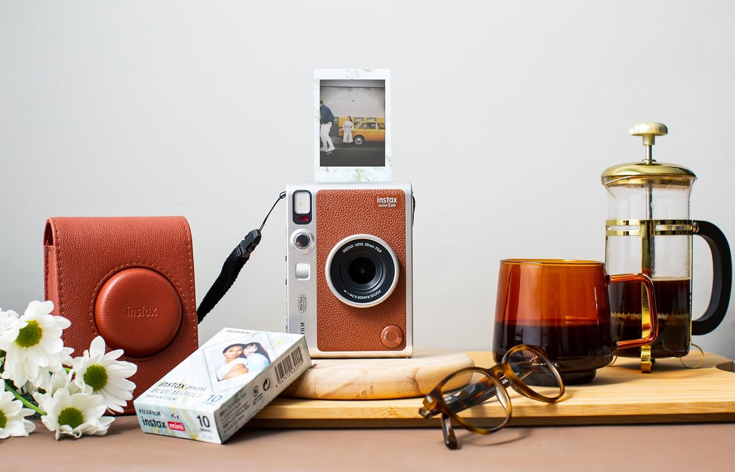 Instax Fujifilm Mini EVO Bundle, Brown
