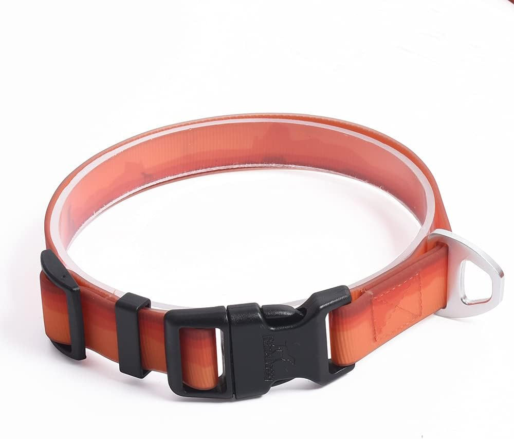 Blackdoggy Waterproof & Odor-Resistant Dog Collar, Heavy-Duty D-Ring & Adjustable Fit, All-Size Pet Collar for Small, Medium and Large Dogs (M, Orange) image number 6