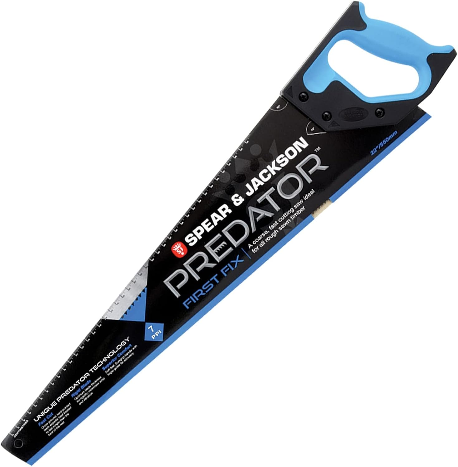 Spear & Jackson B9822 Triple Pack Predator Universal Saw, 22" X 8Pts (Pack of 3 Saws) - Rough Finish 22" X 7 Ppi