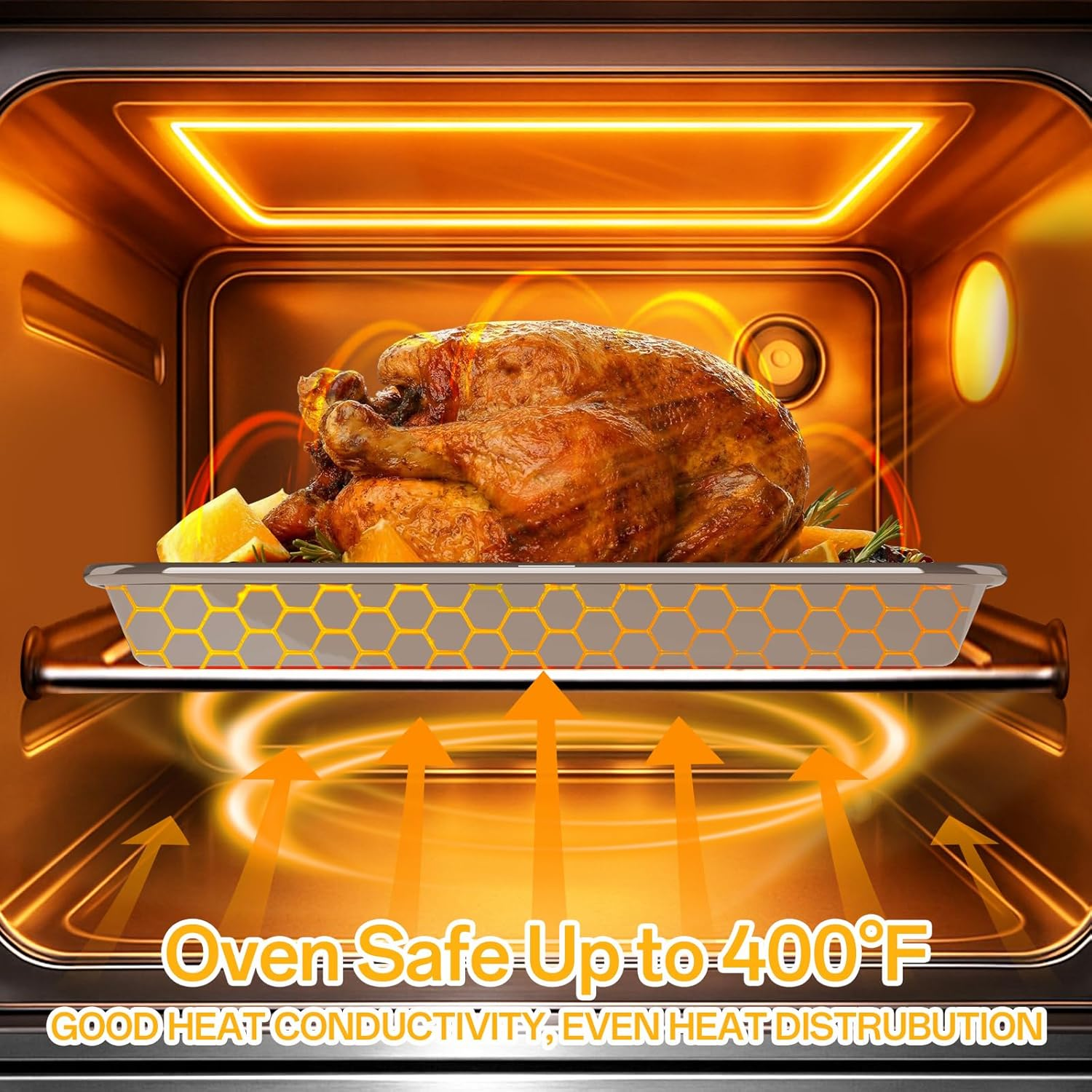 Shakico Stainless Steel Baking Tray - 3 Pack Oven Baking Tray, Non Stick & Non Toxic Baking Sheet for Cooking, Roasting, Heavy Duty Bakeware Sets, 22.8/31.5/40.6 Cm