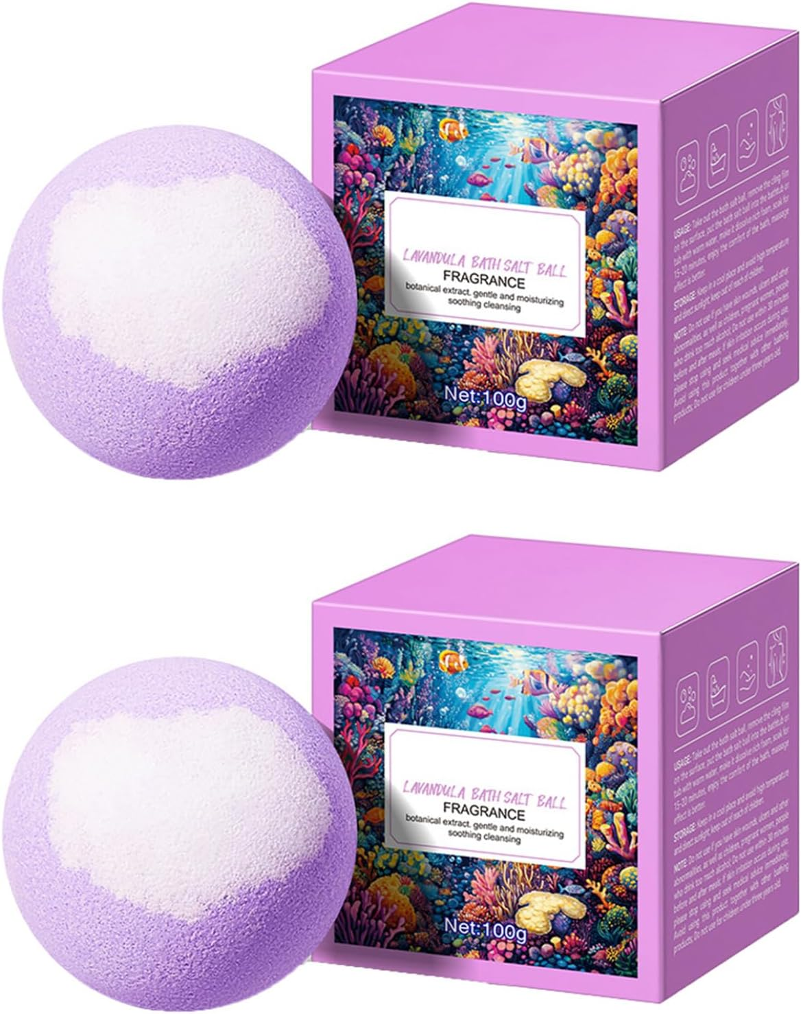 Loodgao Fruity Scented Bath Bombs Gift Set (2-Pack), Moisturizing Fizzies for Women, Men - Bubble Bath & Spa Essential Lavender One Size