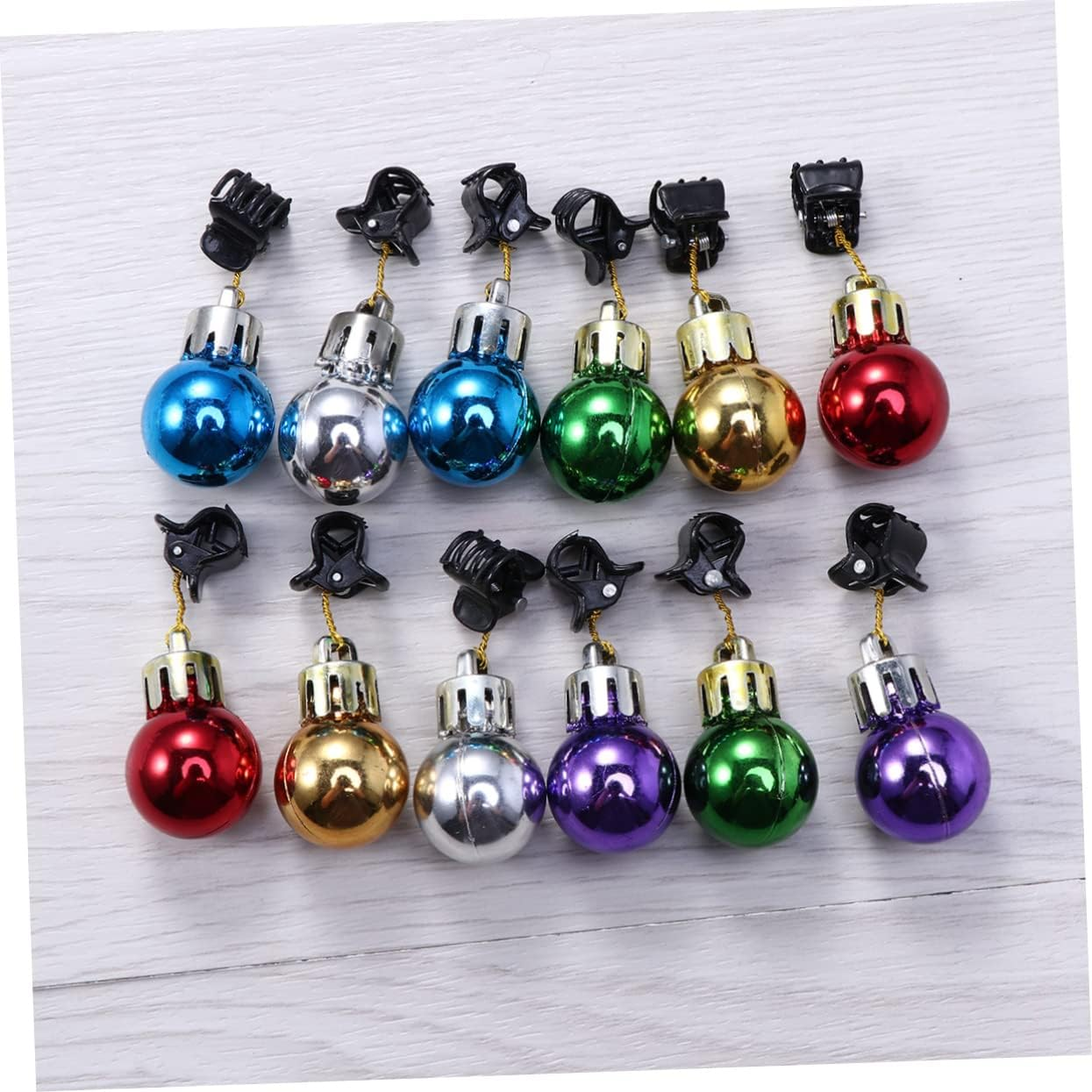 Ifundom 2Sets Beard Decorations Christmas Ornaments Festive Facial Hair Clips Shiny Beads for Holiday Celebrations 30Pcs*2 image number 6