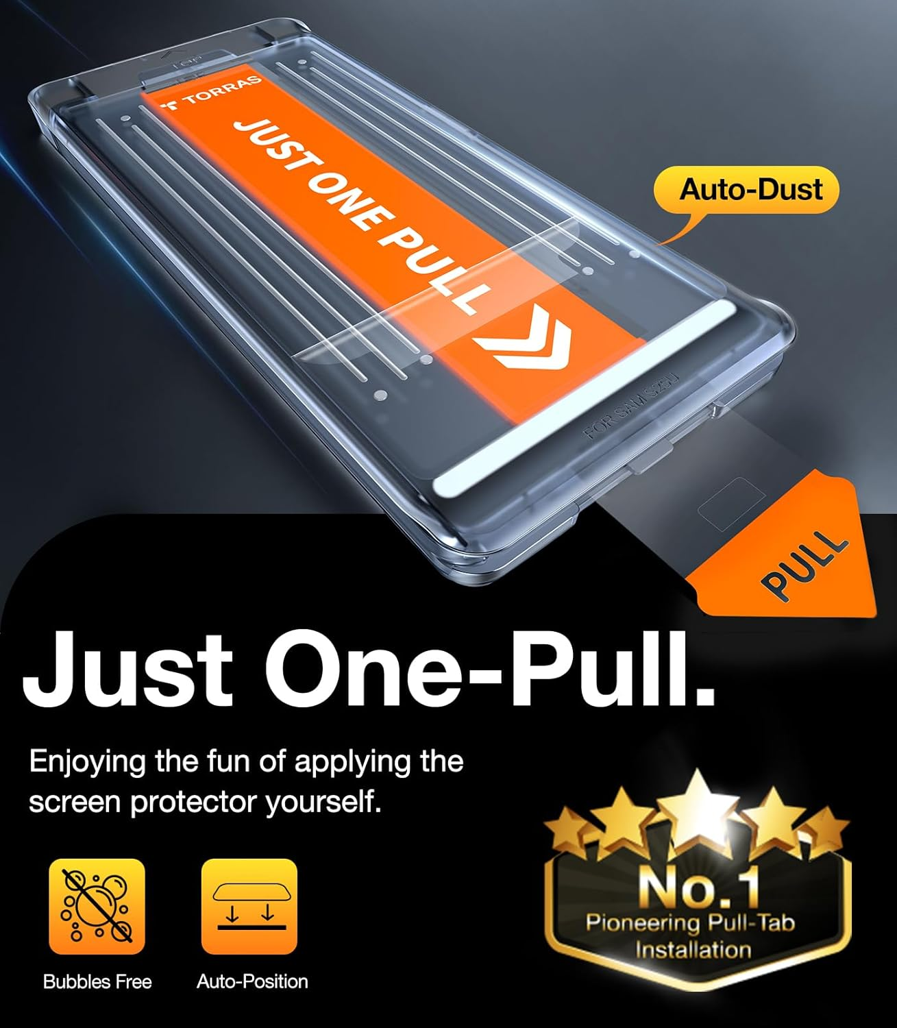 TORRAS 12FT Military-Grade Shatterproof for Samsung Galaxy S25 Ultra Screen Protector [9H+ Durable ＆ Just One-Pull] Full Coverage Bubble Free Galaxy Screen Protector 25 Ultra Tempered Glass, 2 Pack image number 6