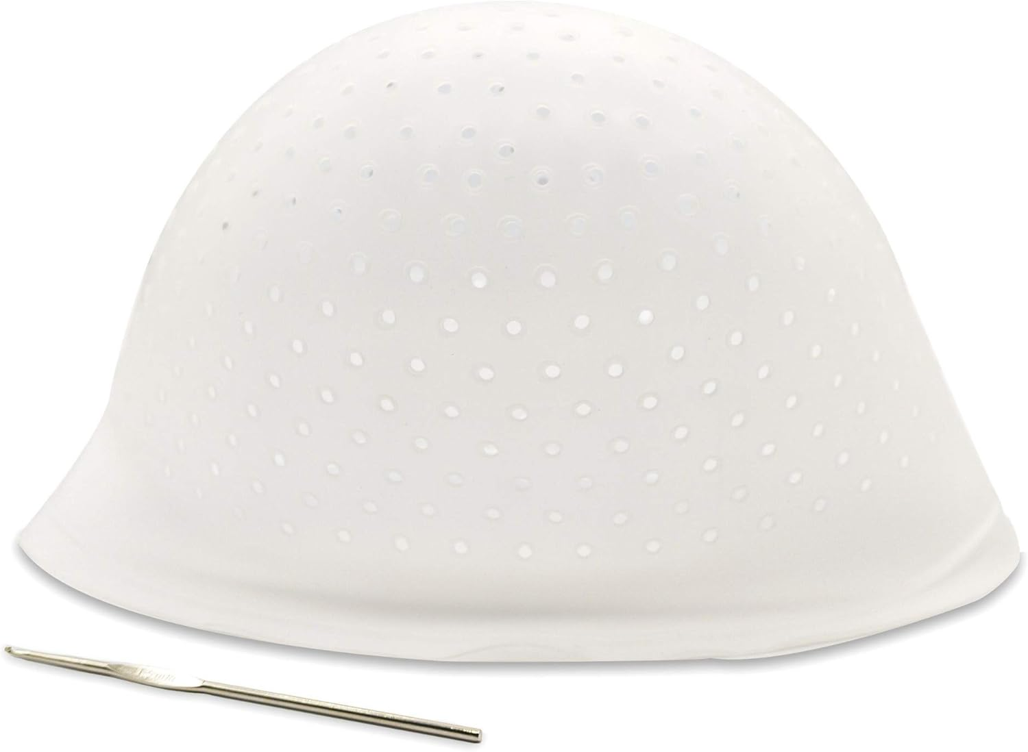 Holes Open Silicone Highlight Hair Cap Punched Hair Highlighting Cap Reusable Frosting Cap Highlights Caps for Hair Dyeing DIY Hair Color Salon Highlighting Cap with Hook Kit