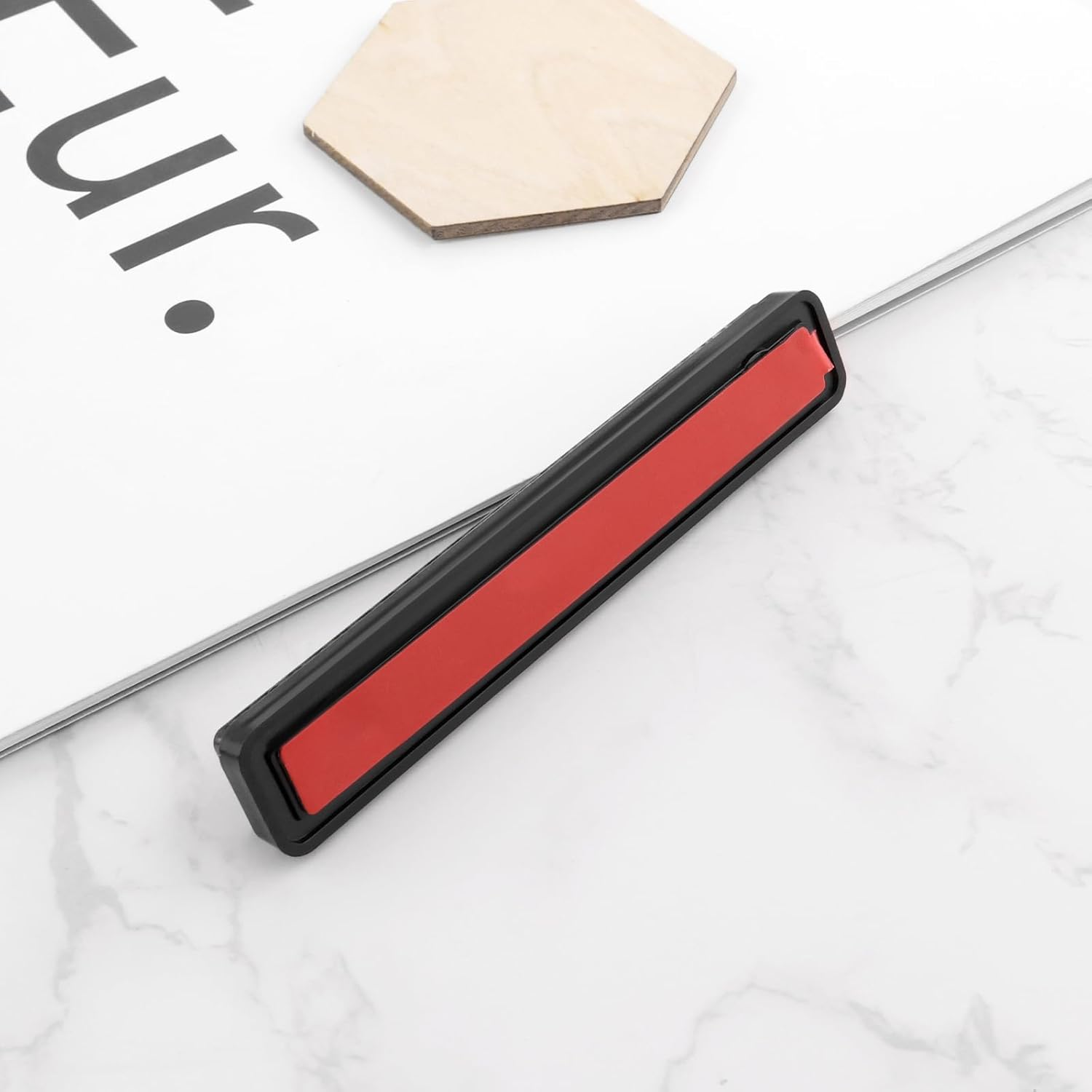 Emagtech 4Pcs Motorcycle Mini Reflector Cat'S Eye E-Mark 108X18X9 Mm Red Rear Reflector Self-Adhesive for ATV Motorcycle Bicycle image number 3