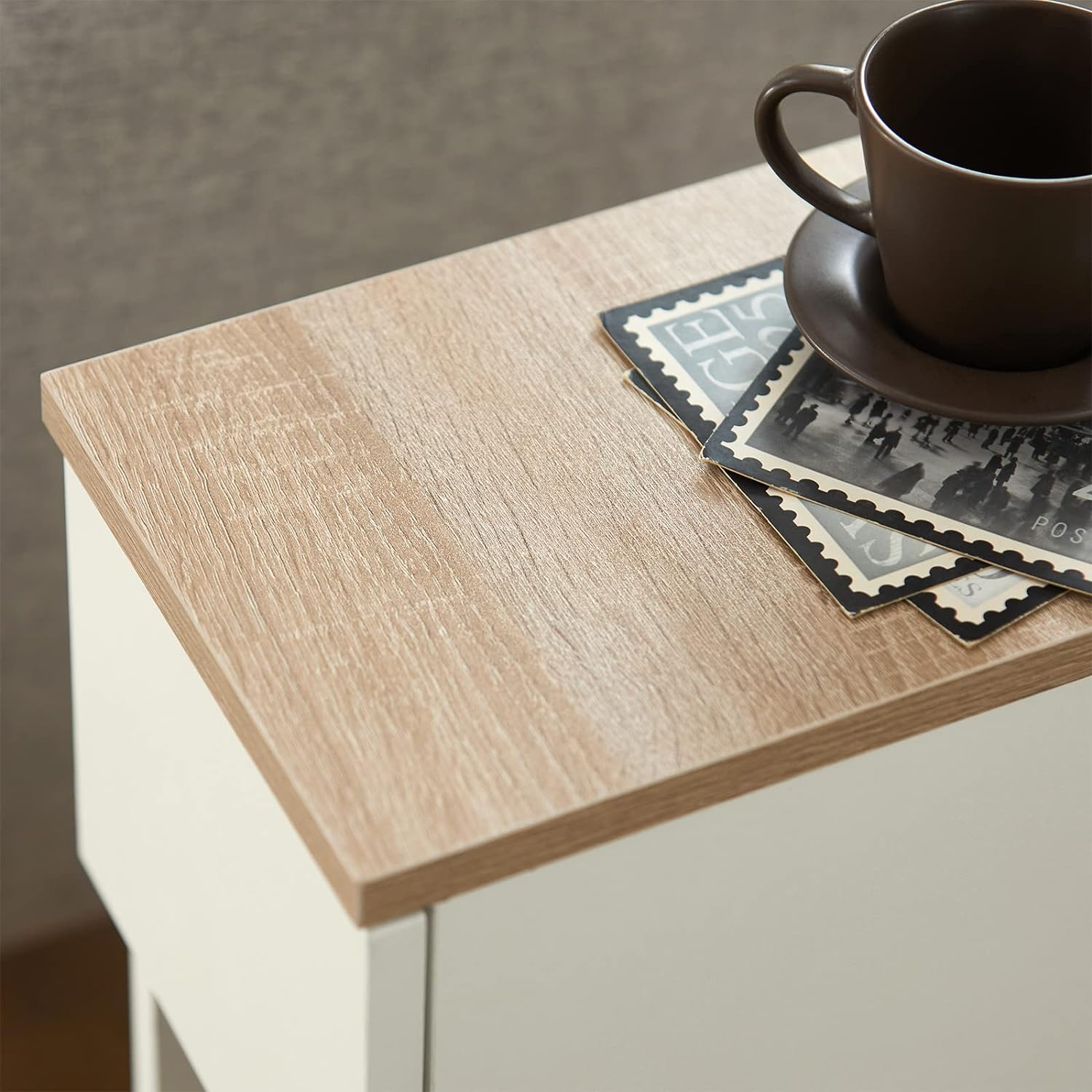 Sobuy Set of 2 White Small Bedside Table with Drawer Nightstand with Drawer Fbt111-Wnx2 image number 2