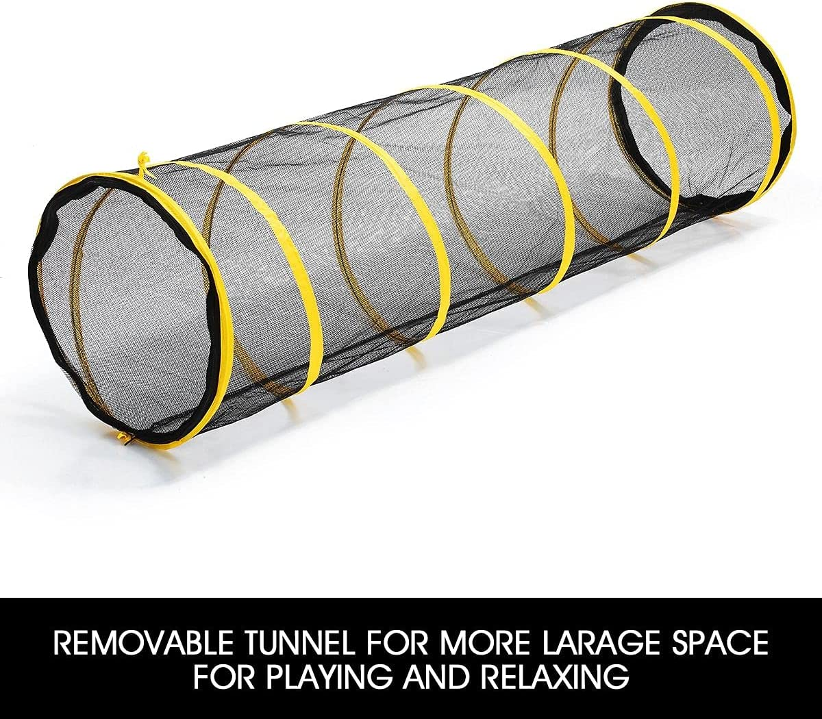 Pet Scene Pop-Up Pup Pet Tent Portable Cat Dog Camping Fence Enclosures Playpen Automatic with Tunnel Play for Dogs Cats Outdoor image number 2