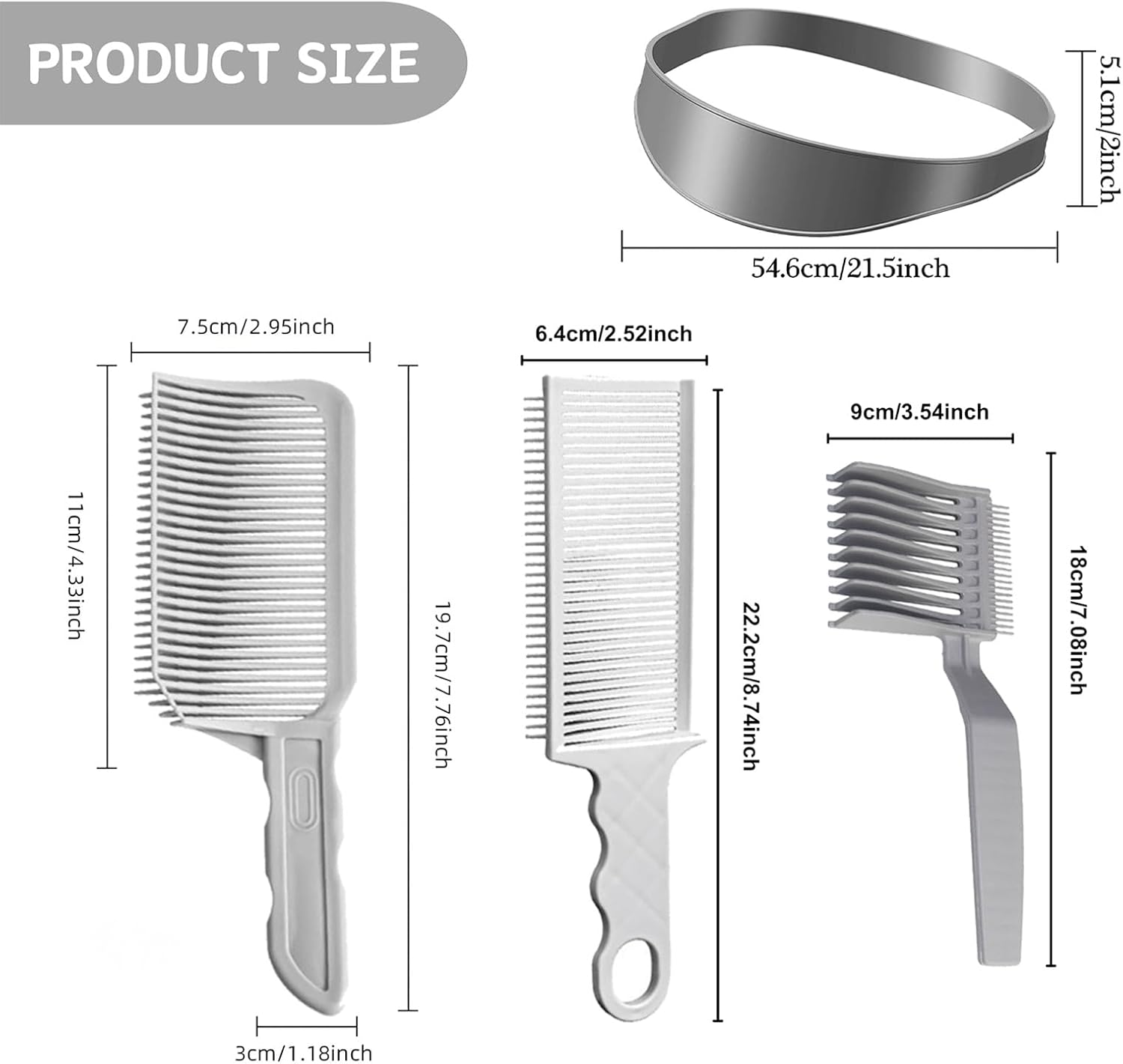 CHEUNGHAO 4 Pcs Professional Fade Combs Set - Heat-Resistant Barber Cutting Tools for Home or Salon Use, Ideal for Hair Styling and Precision Haircuts image number 2