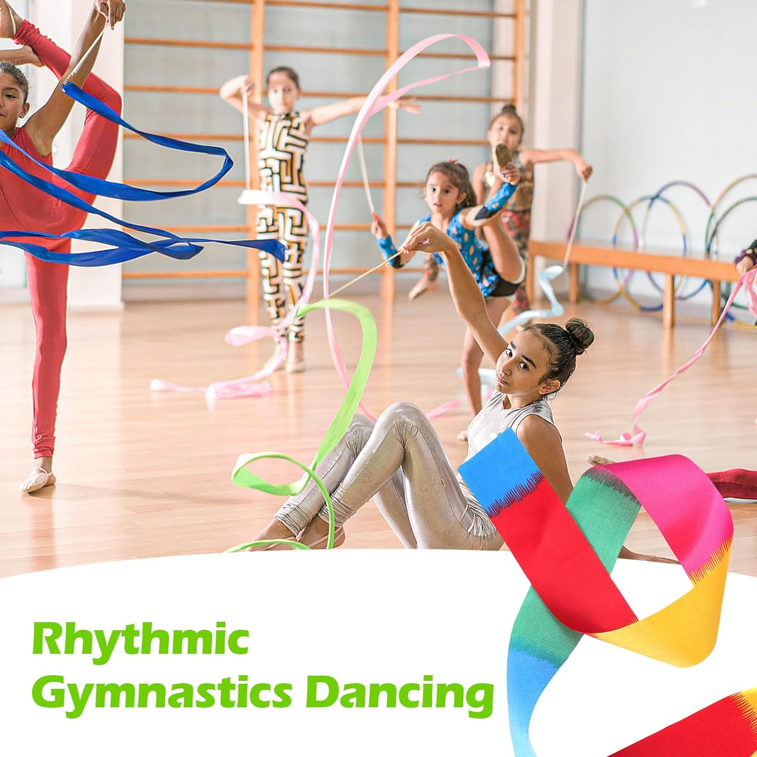 Niceup 12 Pcs Dance Ribbon for Kids Party Bag Fillers, Gymnastics Ribbon Rainbow Streamers Wand for Party Favors, Goodie Bag Fillers for Kids Birthday Princess Fairy Circus Party Decoration Supplies image number 6