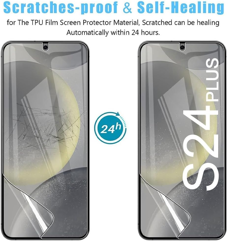 【2Pcs】Hydrogel Screen Protector for Samsung Galaxy S24 plus S24+ HD Clear Full Coverage Film Bubble Free Fingerprint image number 6