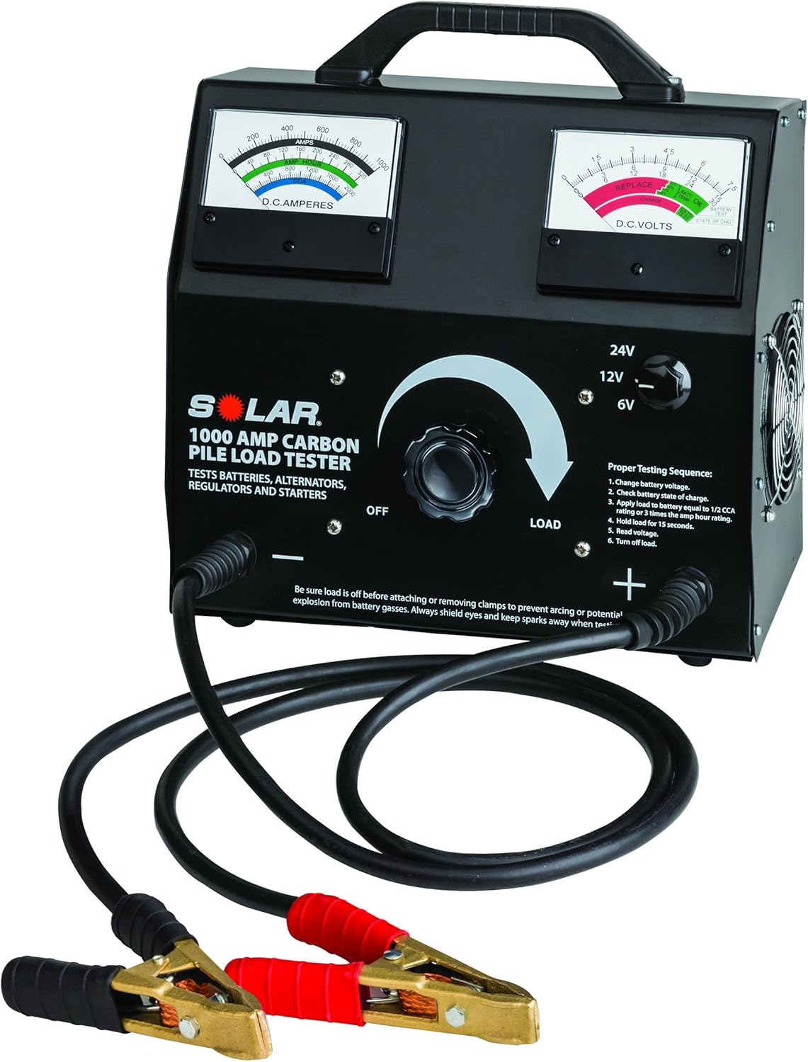 Clore Automotive Solar 1874 500 Amp Carbon Pile Battery Load Tester, Black image number 1